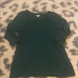 Sonoma life + style green 3/4 sleeve sweater sz L